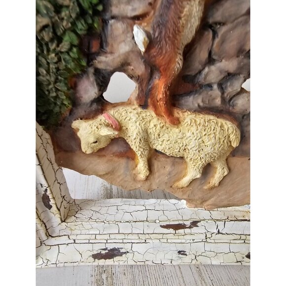 Vintage shabby chic Easter bunny spring rabbit lamb sheep frame picture hanging - Picture 3 of 10